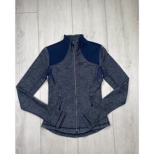 Lululemon Forme Jacket Reversible Slub Denim Blue Workout Zipper Women's Size 4